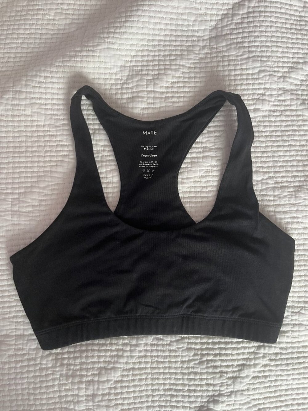 Mate the label- Organic Stretch Sports Bra- black (s)